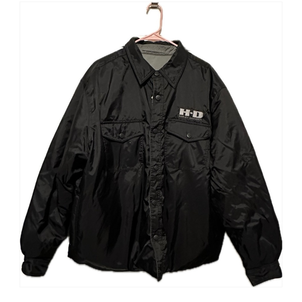 Harley Davidson Reversible Nylon Puffer/Bomber Jacket